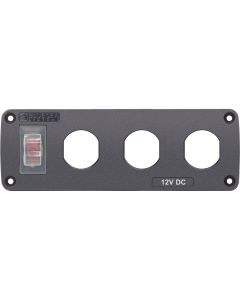 Blue Sea 4367 Water Resistant USB Accessory Panel - 15A Circuit Breaker, 3x Blank Apertures