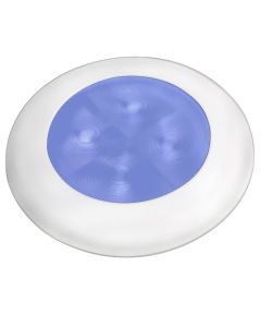 Hella Marine Blue LED Round Courtesy Lamp - White Bezel - 24V