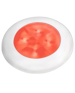Hella Marine Red LED Round Courtesy Lamp - White Bezel - 24V