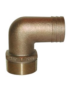 GROCO 1/2" NPT Bronze 90 Degree Pipe to 1/2"-5/8" ID Hose