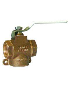 GROCO 1-1/2" NPT Bronze 3-Way Valve