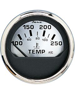 Faria 2" Water Temp Gauge (100-250F) - Spun Silver