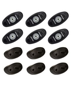 RIGID Industries A-Series Rock Light Kit - 6 Cool White Lights - Black
