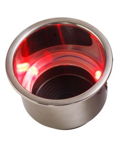 Sea-Dog LED Flush Mount Combo Drink Holder w/Drain Fitting - Red LED
