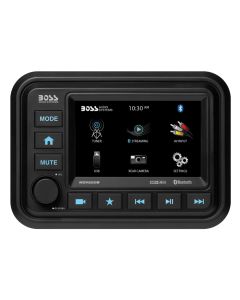 Boss Audio Bluetooth (Audio Streaming) Marine Gauge Digital Media AM/FM Receiver - Black