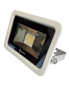 Lunasea 10W Slimline LED Floodlight, 120VAC Only, Cool White, 1200 Lumens, 3&#39; Cord - White Housing