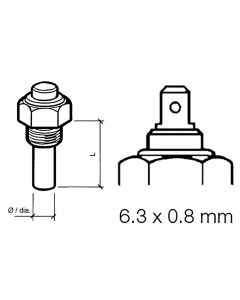 Veratron Engine Oil Temperature Sensor - Single Pole, Common Ground - 50-150&deg;C/120-300&deg;F - 6/24V - M14 x 1.5 Thread