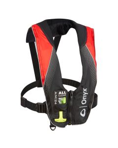 Onyx A/M-24 Series All Clear Automatic/Manual Inflatable Life Jacket - Black/Red - Adult