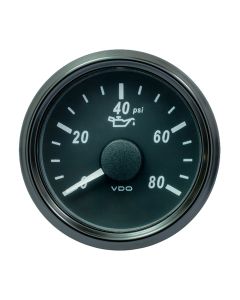 VDO SingleViu 52mm (2-1/16") Oil Pressure Gauge - 80 PSI - 240-33 Ohm