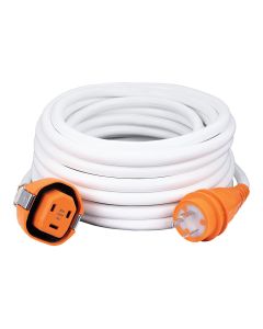SmartPlug 30AMP/125V Cordset Female, SmartPlug Boatside & 30AMP Twist Type Dockside - White - 50&#39;