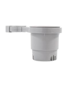 Camco Clamp-On Rail Mounted Cup Holder - Large for Up to 2" Rail - Grey