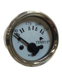 VDO Cockpit Marine 52MM (2-1/16") Water Temp. Gauge - 0-250&deg;F - White Dial/Chrome Bezel